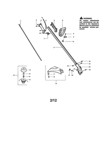 Driveshaft/Handle/Shield Diagram and Parts List for FEATHERLITE SST PLUS Type 1 Weed Eater Trimmer